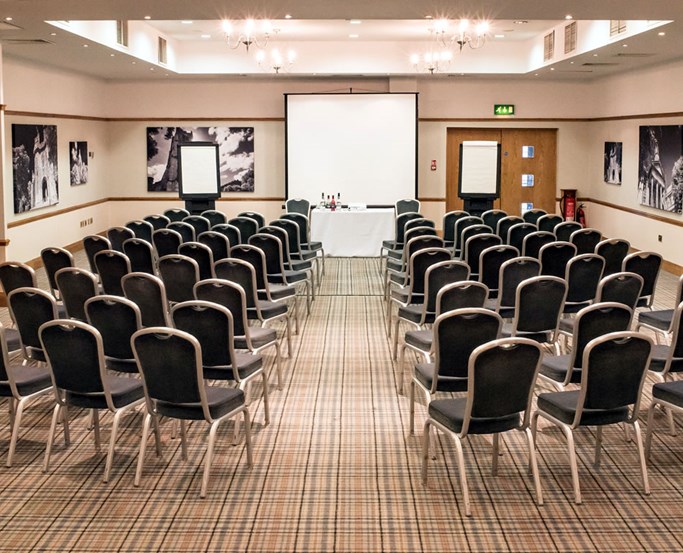The Bowland Suite conference room at Lancaster House laid out in theatre style