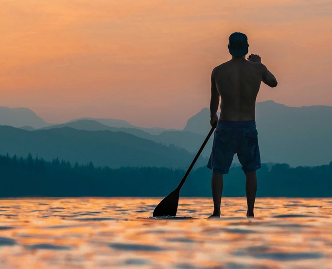 Paddleboarding on lake Windermere from Low Wood Bay